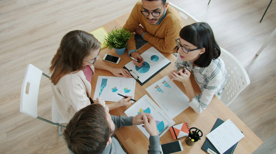 corporate team meeting digital strategy
